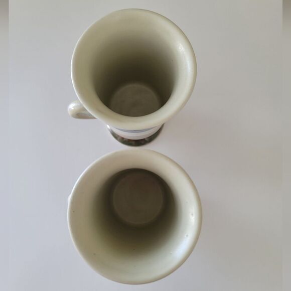 Vintage Otagiri Irish Coffee Mugs Pedestal Blue Beige Set of 2 1049 A - Picture 7 of 12